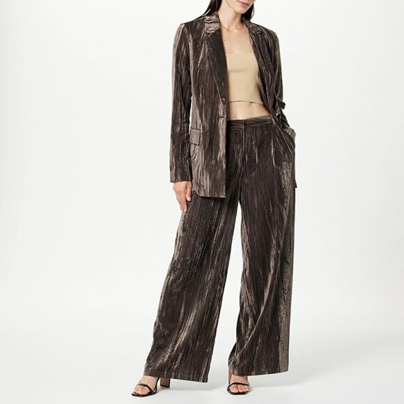 NWT The Drop Women's Blake Long Blazer, Java Velvet (L) - Picture 3 of 5